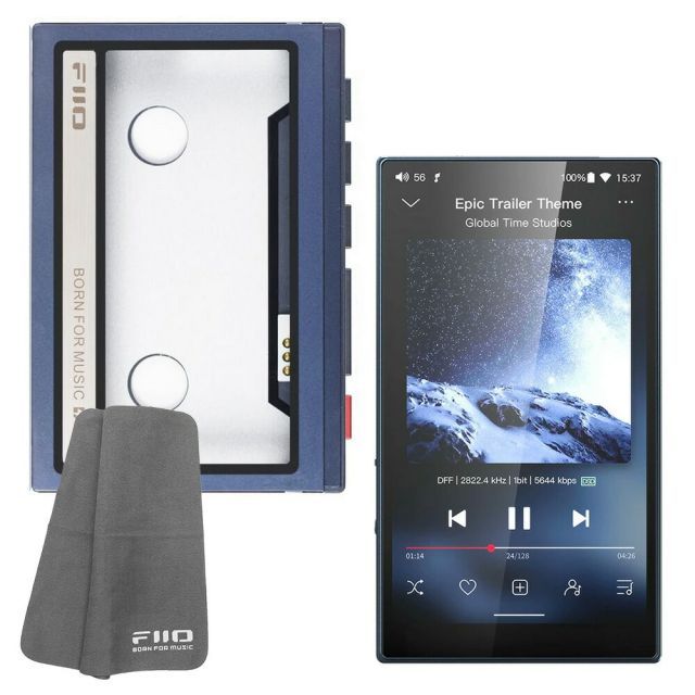ロゴ入りクロスプレゼント FIIO デジタルオーディオプレーヤー M21 ブルー ハードケース SK-M21C ブルー セット