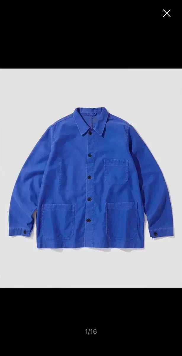 OUTSTANDING モールスキン フレンチワークジャケット ウォッシュドブルー Lサイズ