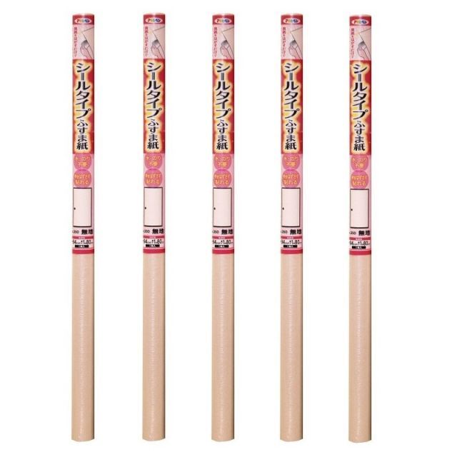 アサヒペン シールタイプふすま紙 ９４ＣＭＸ１８０ＣＭ ＮＯ．３５０ 無地 5本セット