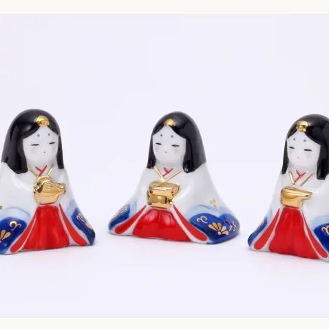 新品 定価17,600円】薬師窯 段飾り 染錦華小紋飾り雛 平飾り 雛人形 雛