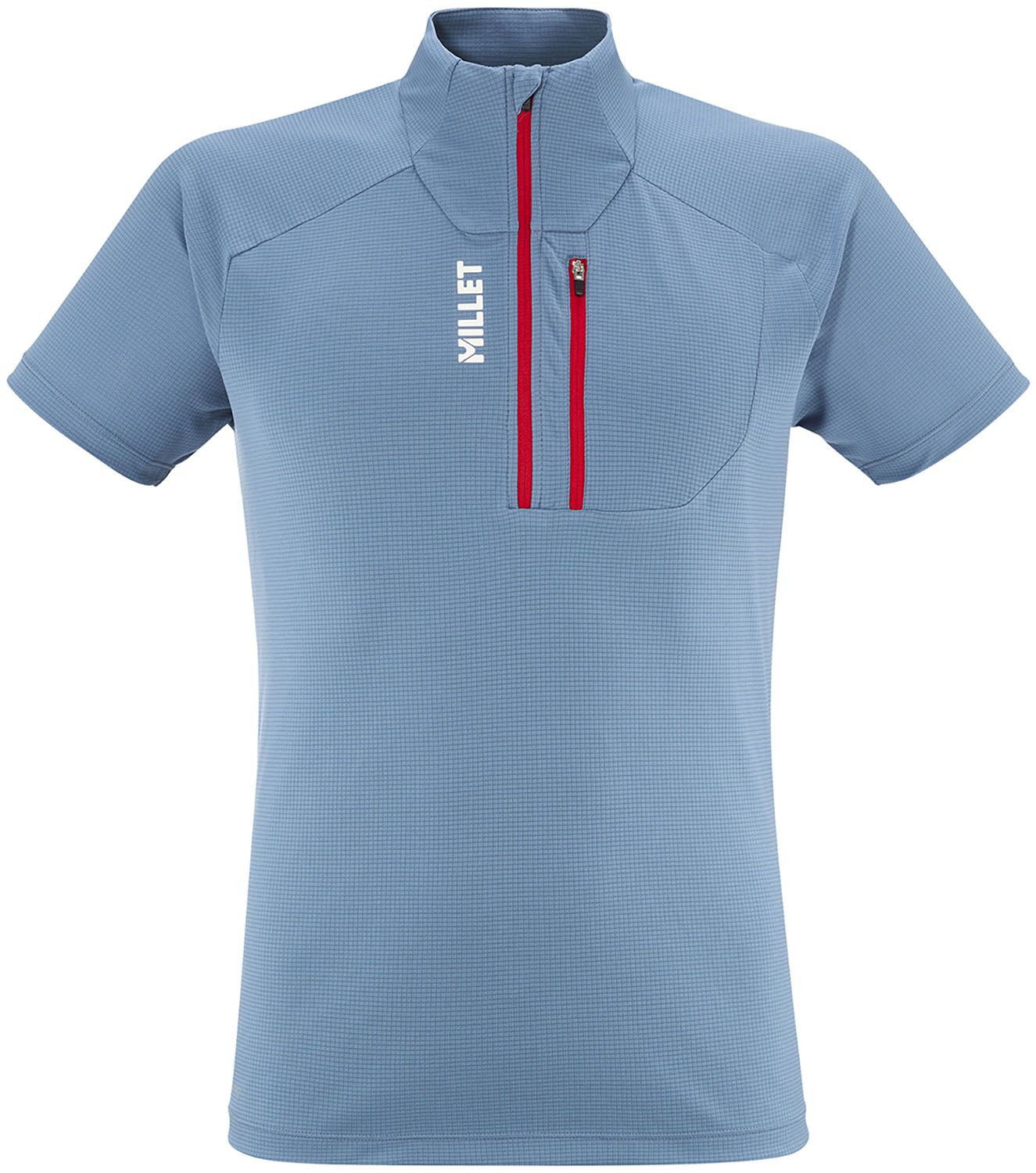 ミレー MILLET アウトドア KAMET TS ZIP SS M Tシャツ 軽量 吸汗速乾 耐久性 ポリエステル 運動性 換気しやすいハーフジップ 夏山登山 アクティビティ ラグランスリーブ MIV10455 N3171 CORONETBLUE