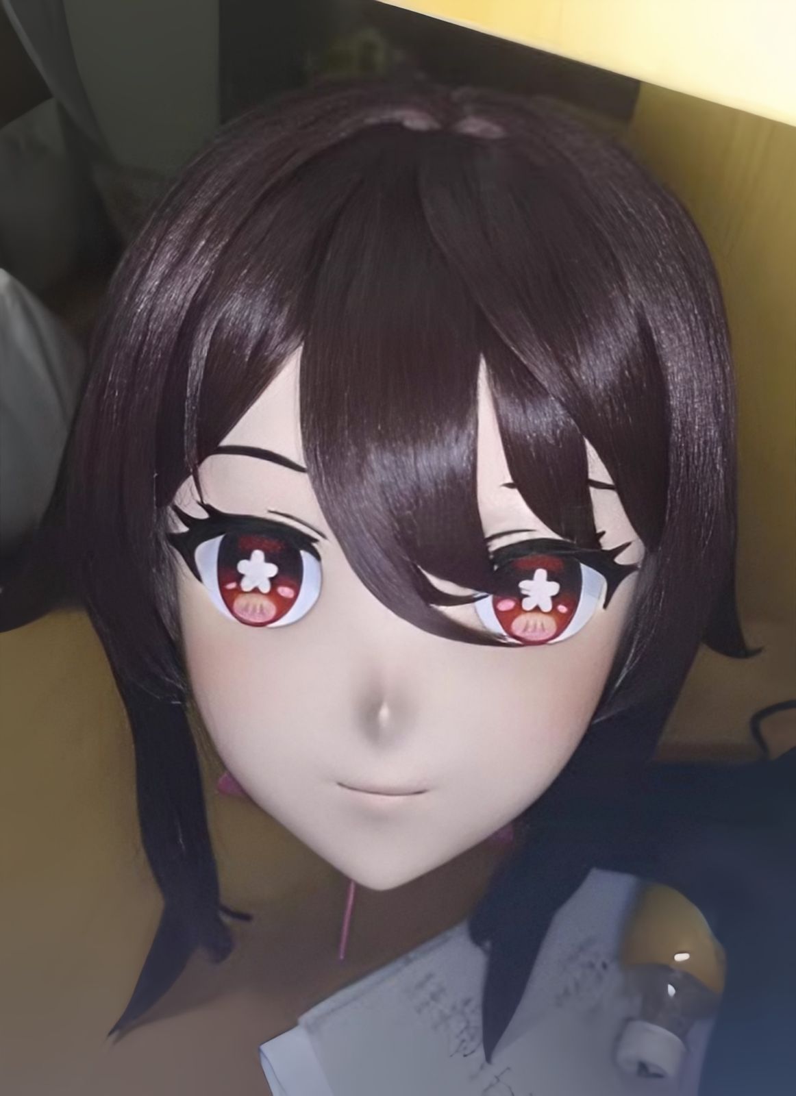 全頭マスク ロック付き NO.1202 フルマスク ドール ヘッドロリータ人形 コスプレ 変身 仮装 着ぐるみ 二次元美少女