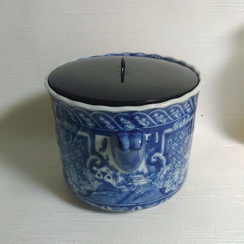 染付 祥瑞水指 水指 龍峰窯 陶器製 お茶道具 お稽古道具 ア23 【公式通販】