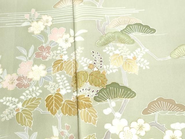 平和屋着物○創業460年・千總 訪問着 駒刺繍 霞松梅花文 金彩