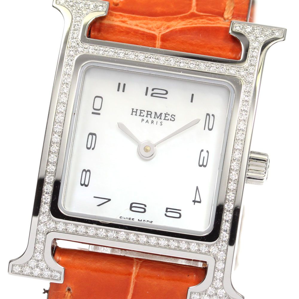 エルメス HERMES HH1.235 Hウォッチ PM ダイヤベゼル クォーツ