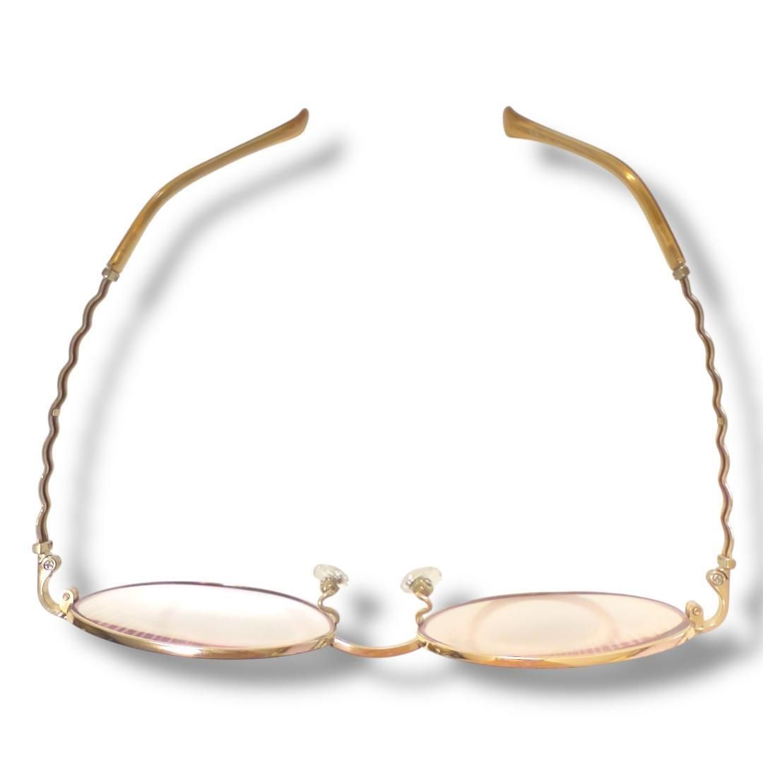 35 シャルマン ラインアート メガネ ゴールド×レッド系