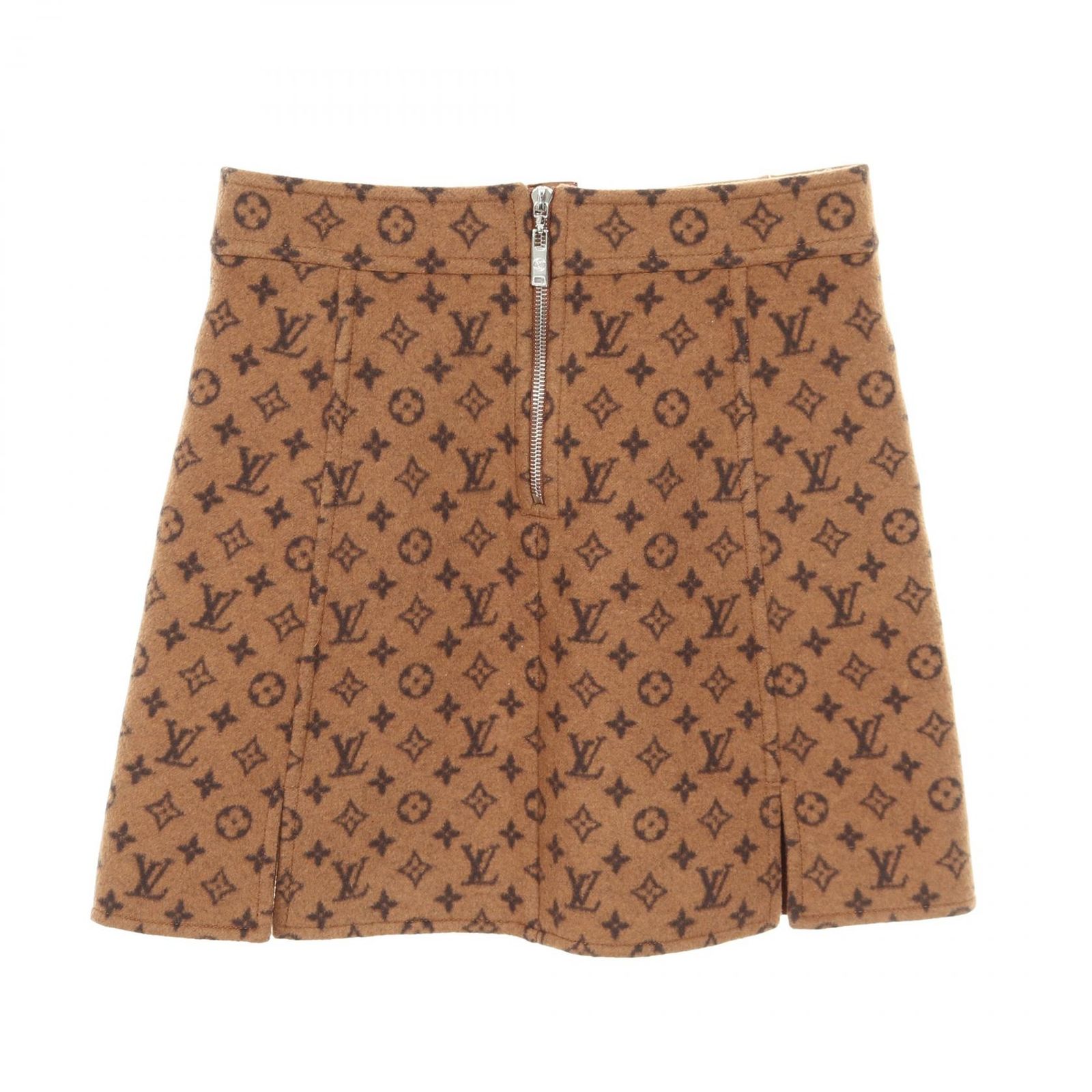 ルイ ヴィトン LOUIS VUITTON スカート モノグラム RW201W QS3 FISK01 ブラウン ウール モノグラムウールスカート レディース Used A