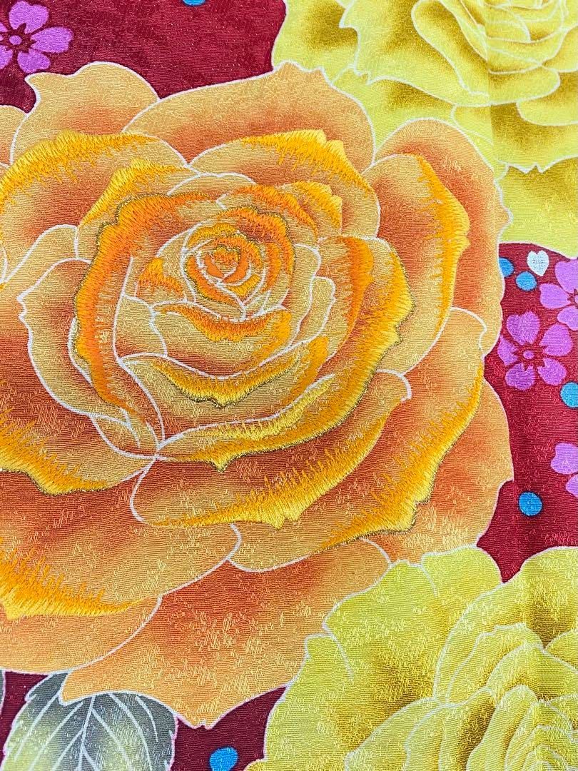 振袖 豪華 銀通し 刺繍 金彩 紋意匠 身丈172cm 躾糸付き MO2815 - メルカリ