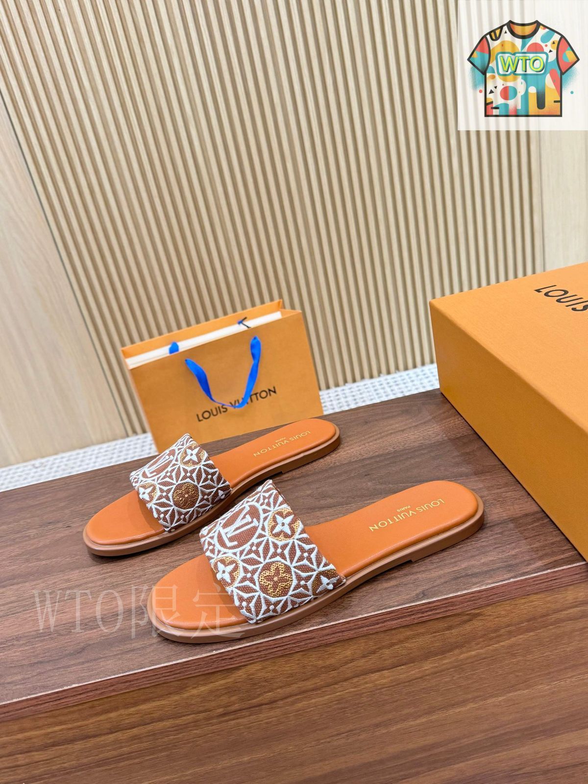 LOUIS VUITTON サンダル 37.5 Authentic Louis Vuitton LV Sunset Line Sandals size37.5 Off