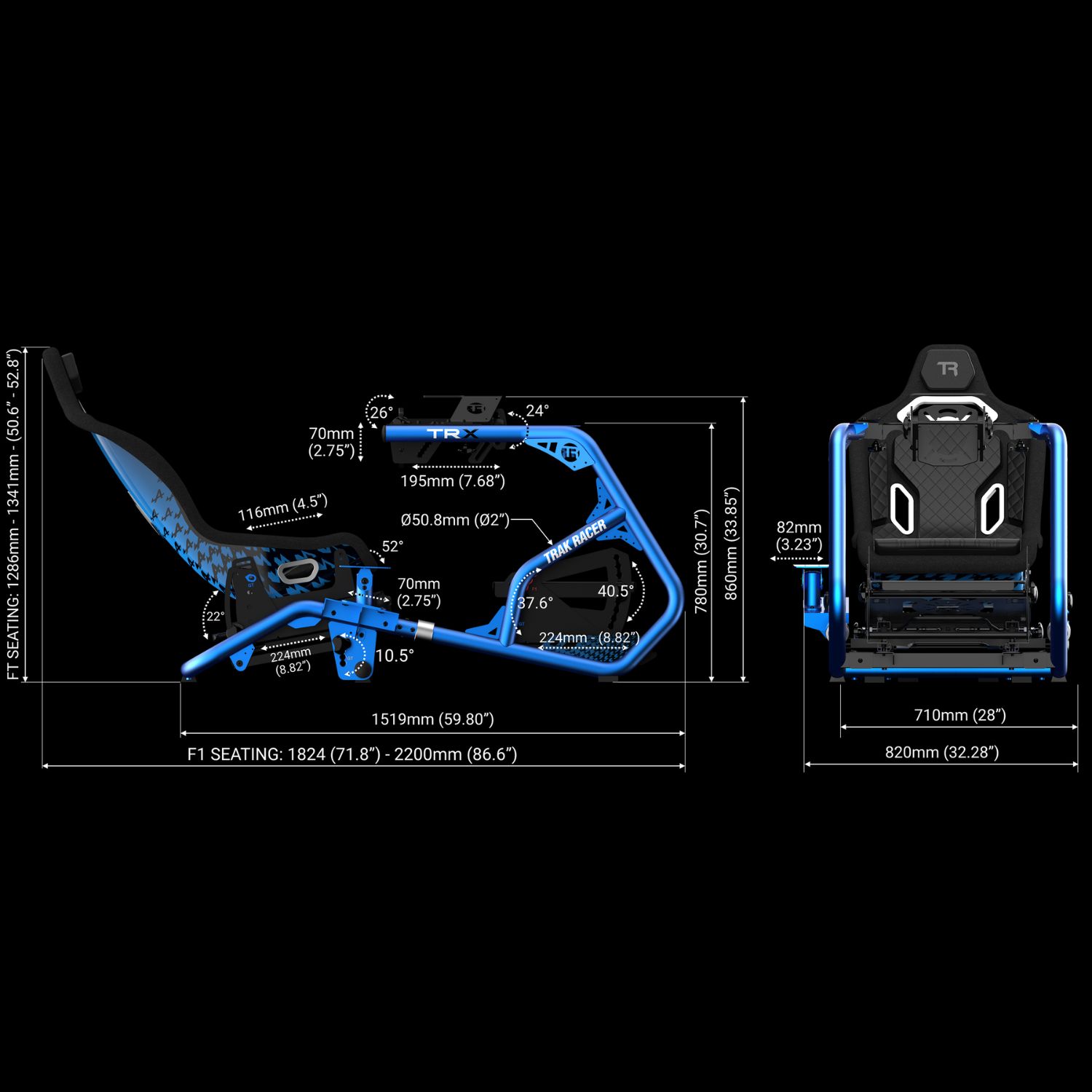 展示品Trak racer TRXシムレーシングコックピット Trak Racer ALPINE BLACK RACING TRX 2023 アルピーヌレーシング