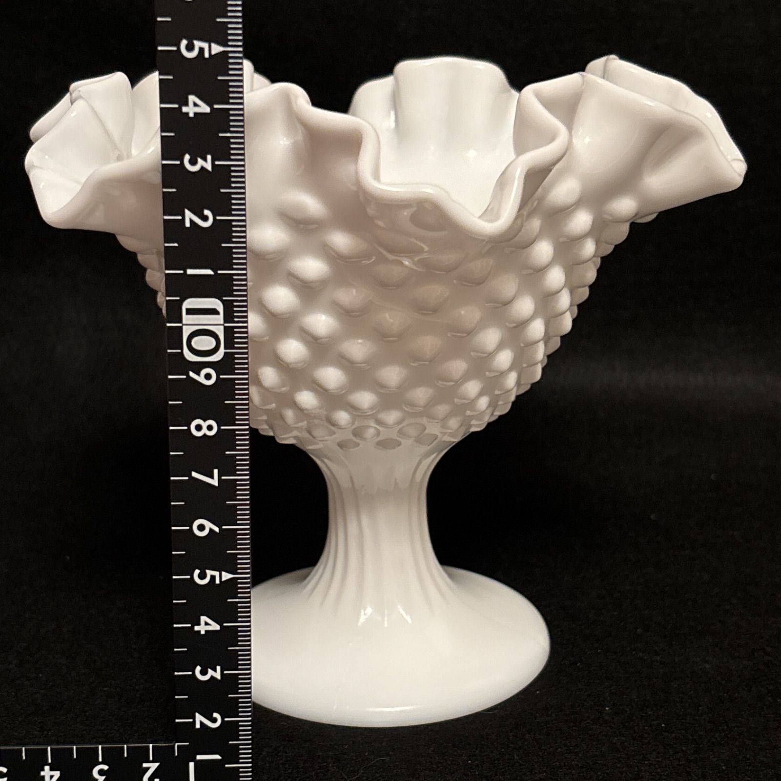 フェントン（Fenton）ミルクガラス ホブネイル 花瓶 コンポート