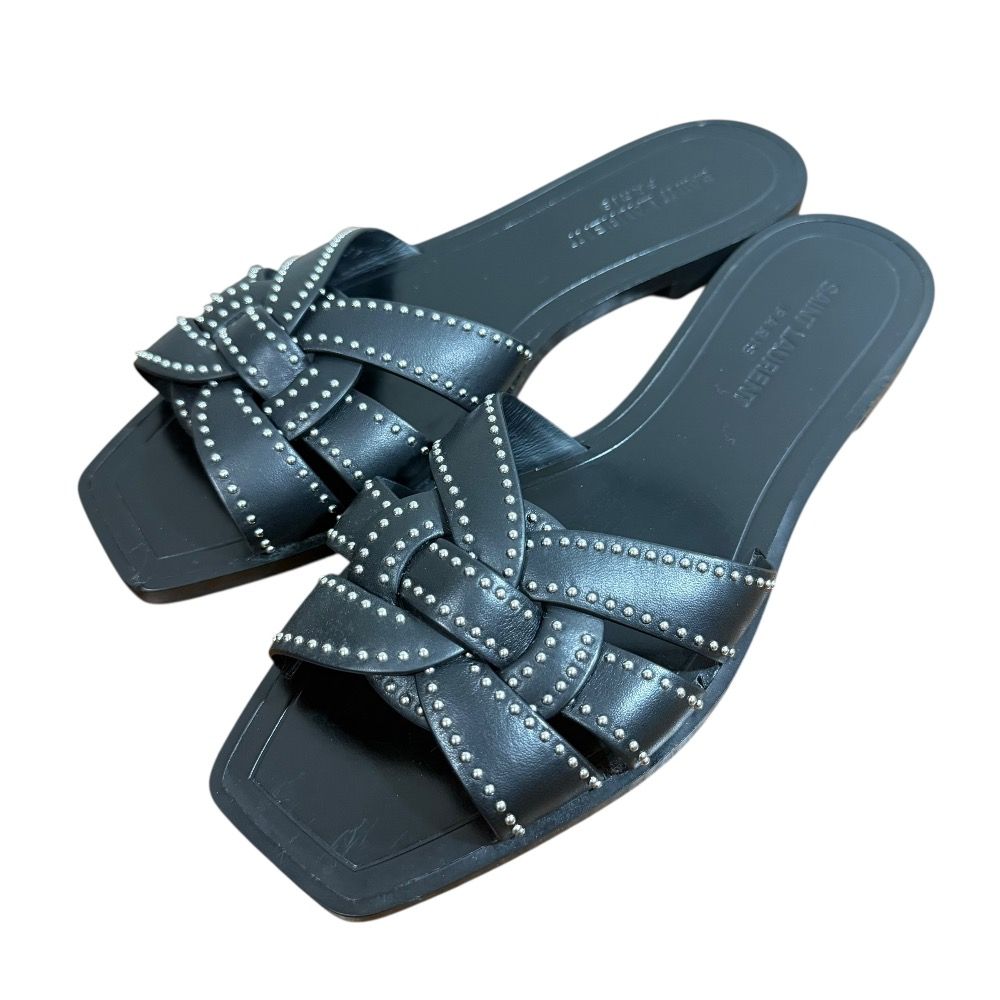 vintage サンローラン サンダル　37 美品 SAINT LAURENT PARIS サンローランパリ レザー スタッズ