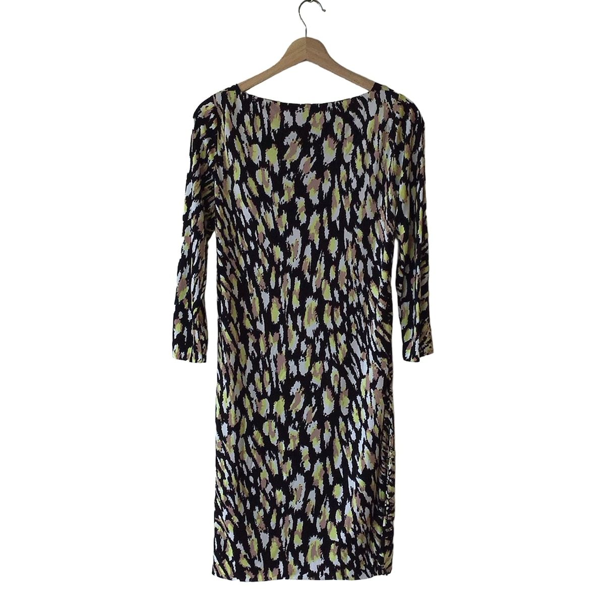 GUCCI グッチ ワンピース サイズS レディース - 284283 X6256 黒×白×マルチ 七分袖 ひざ丈