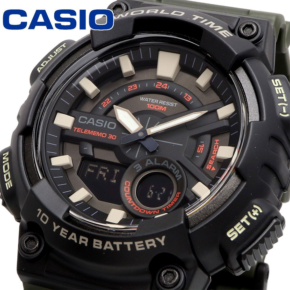 新品 未使用 時計 CASIO 腕時計 カシオ 時計 ウォッチ チープカシオ チプカシ ワールドタイム シンプル メンズ AEQ-110W-3AV[並行輸入品]