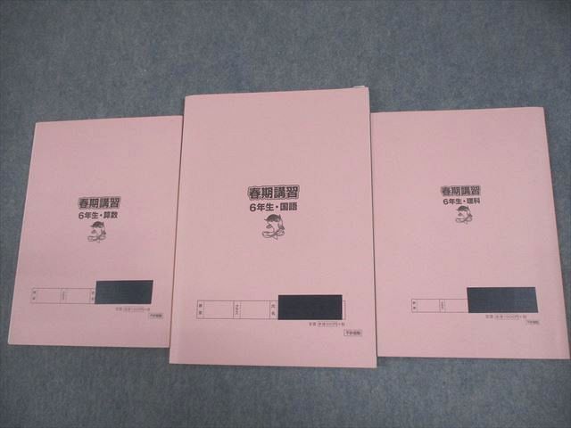 浜学園 小6 春期講習 算数/国語/理科 2018 計3冊 025M2D