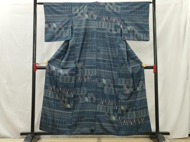 平和屋着物○上質な紬 霞文 正絹 逸品 BAAT3180hv （平和屋着物