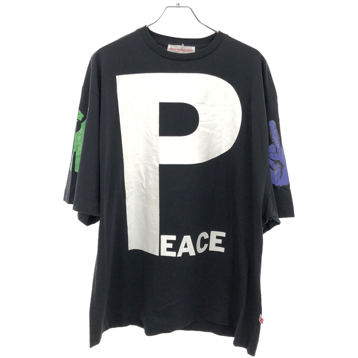 walter van beirendonck ウォルター ヴァン ベイレンドンク 23SS PEACE OVERSIZED TEE  オーバーサイズプリントTシャツ ブラック OS L - メルカリ