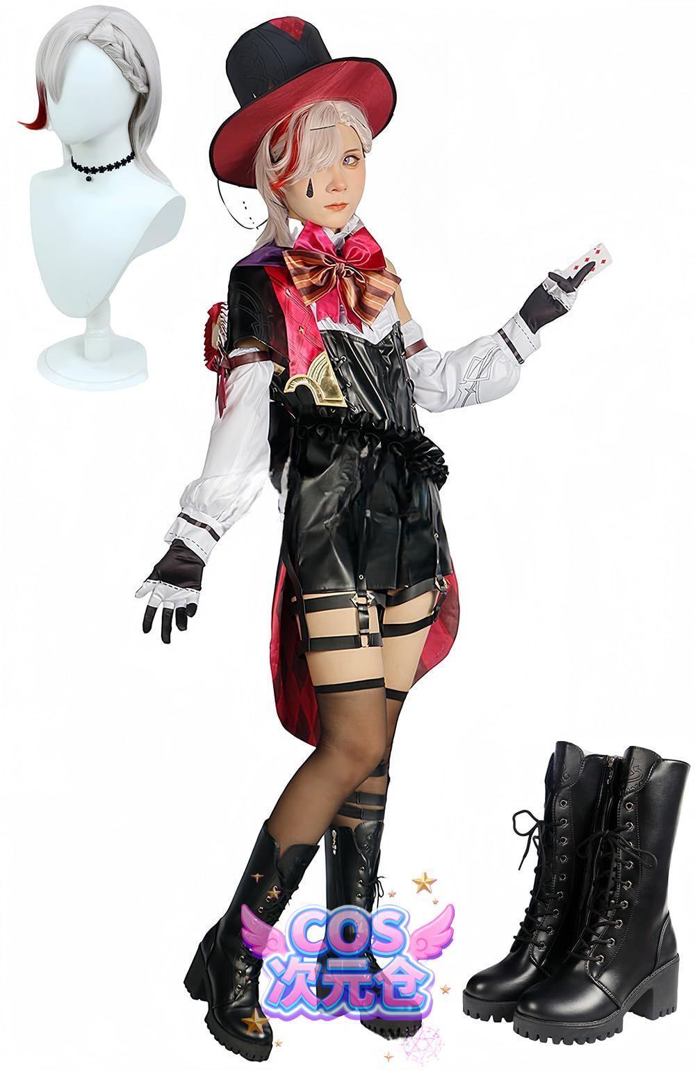 リネ ウィッグ 靴 COSPLEE 原神 cosplay 甘雨 申鶴 行秋 刻晴 空 リネ アルレッキーノ 鍾離 閑雲 ウイッグ-靴付き コスチューム 変装 コスプレ衣装 仮装