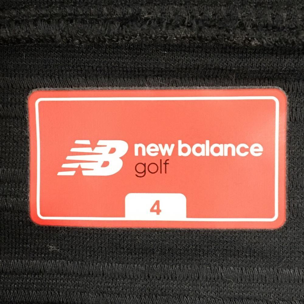 超美品】ニューバランスゴルフ フード付トレーナー 黒×白 ボーダー凹凸
