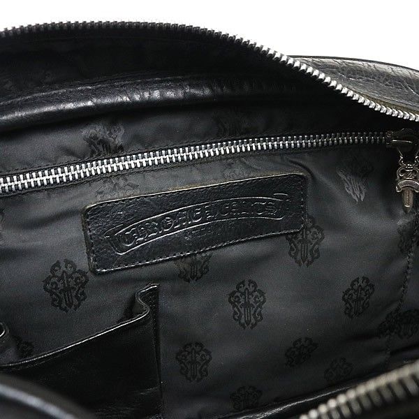 CHROME HEARTS 銀座店 クロムハーツ ジムバッグ スモール セメタリークロスパッチ レザー SV925 黒 96051