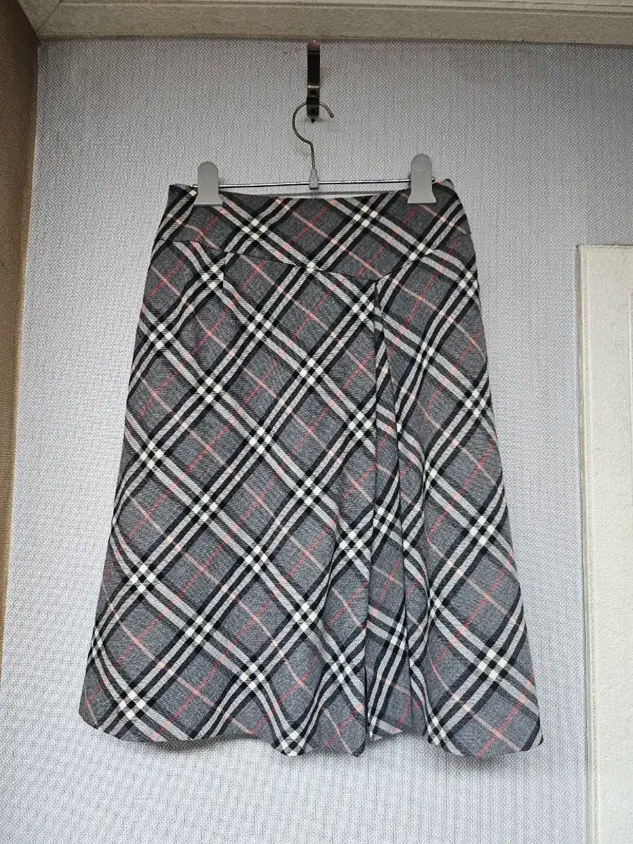 BURBERRY バーバリー チェック パターン プリーツ スカート ブルーレーベル 36