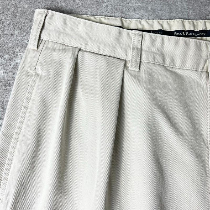 90s POLO RALPH LAUREN 2タック コットン チノ パンツ 36 30 / 90年代
