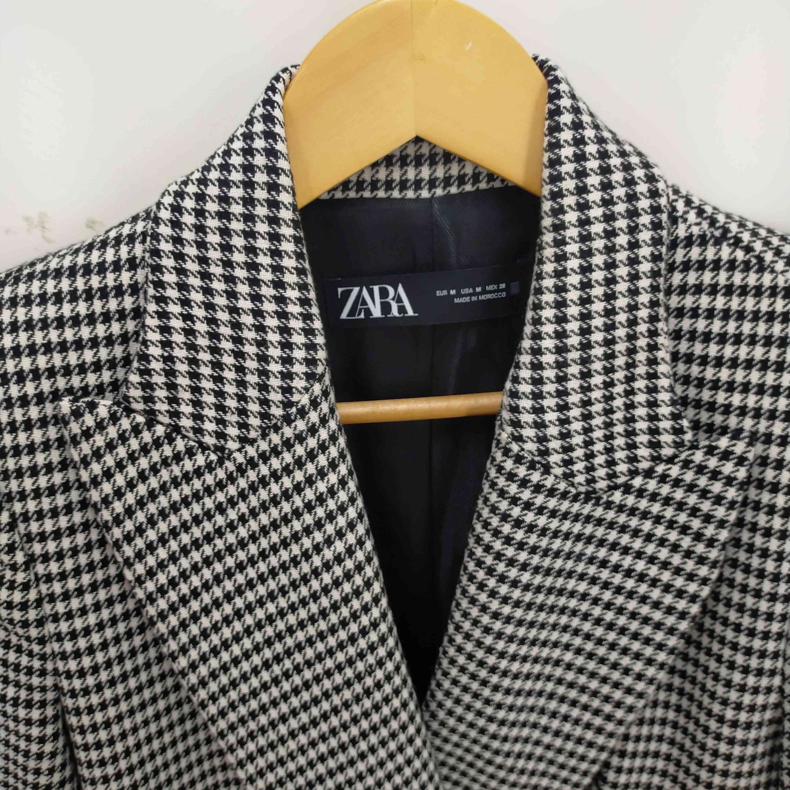 ザラ ZARA HOUNDSTOOTH DOUBLE-BREASTED BLAZER 千鳥格子4Bダブル 
