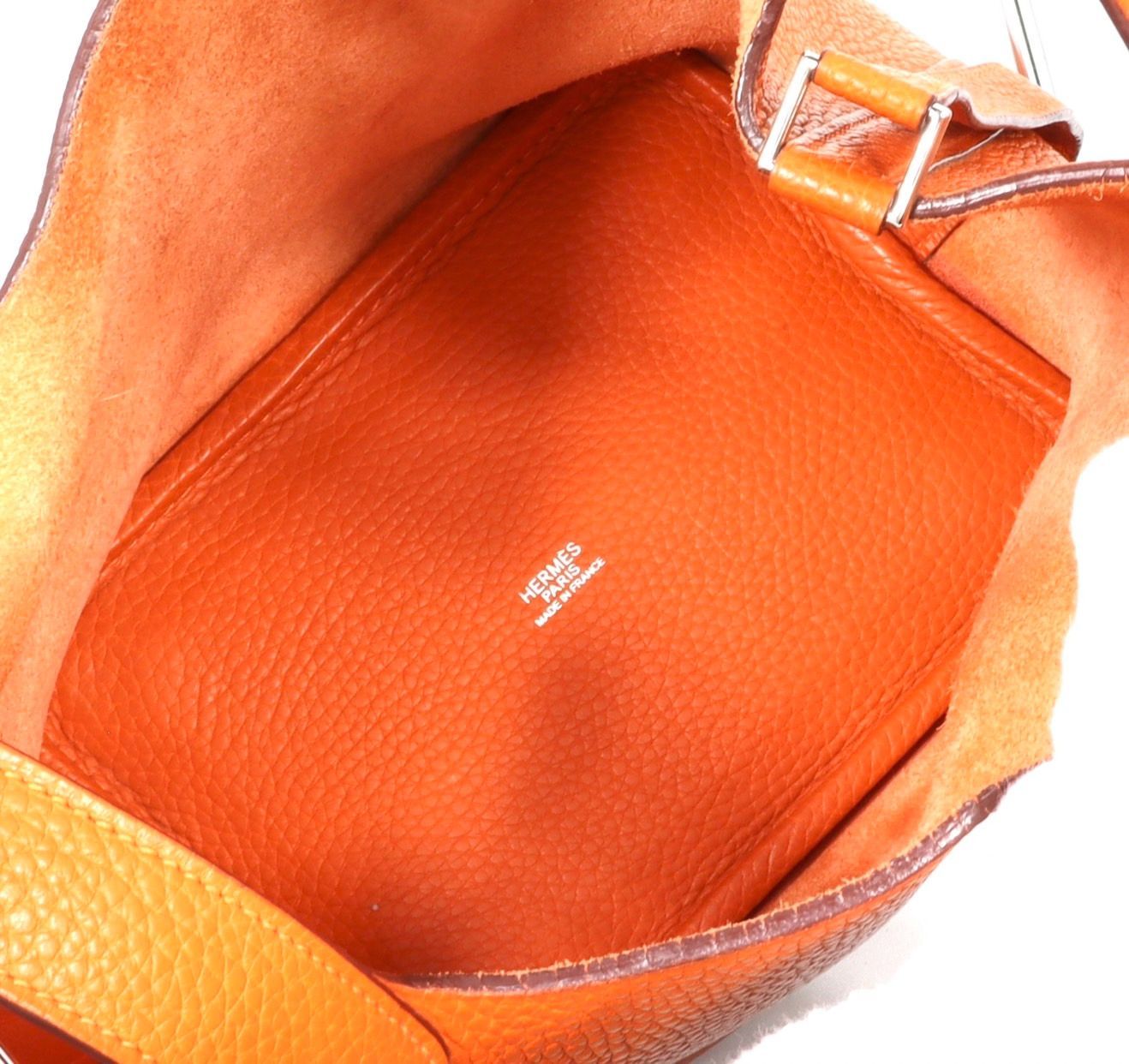 HERMES エルメス ピコタン PM ハンドバッグ トリヨンクレマンス オレンジ シルバー金具 □I刻印