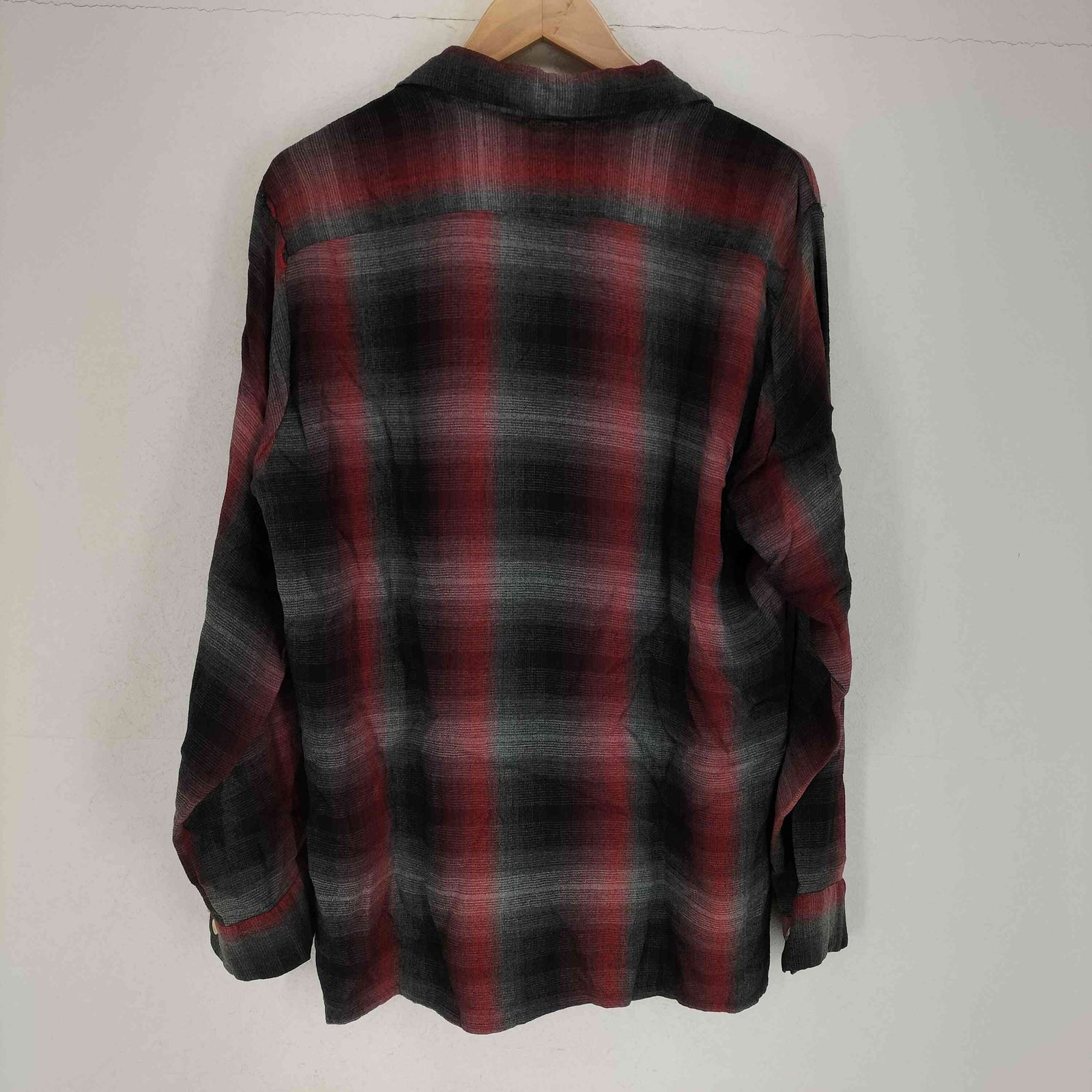 ユーズドフルギ USED古着 60S~ レーヨンオンブレチェック開襟シャツ