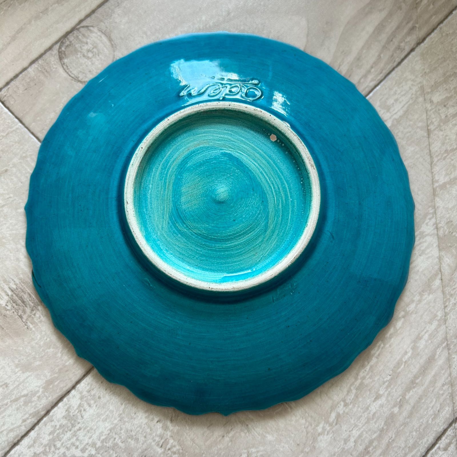 作家物 トルコ 陶器ヴィンテージ*オーナメント プレート*ハンドペイント 手描き トルコ陶器 セラミック 手描き ハンドメイド 皿 プレート 壁掛け