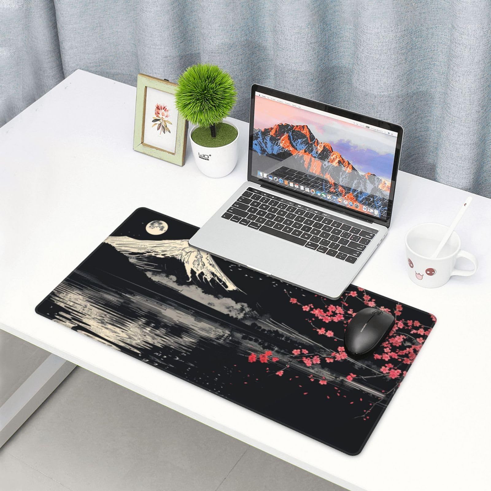 雑貨・ステーショナリー 大型 ゲーミング 和風 富士山 マウスパッド 桜