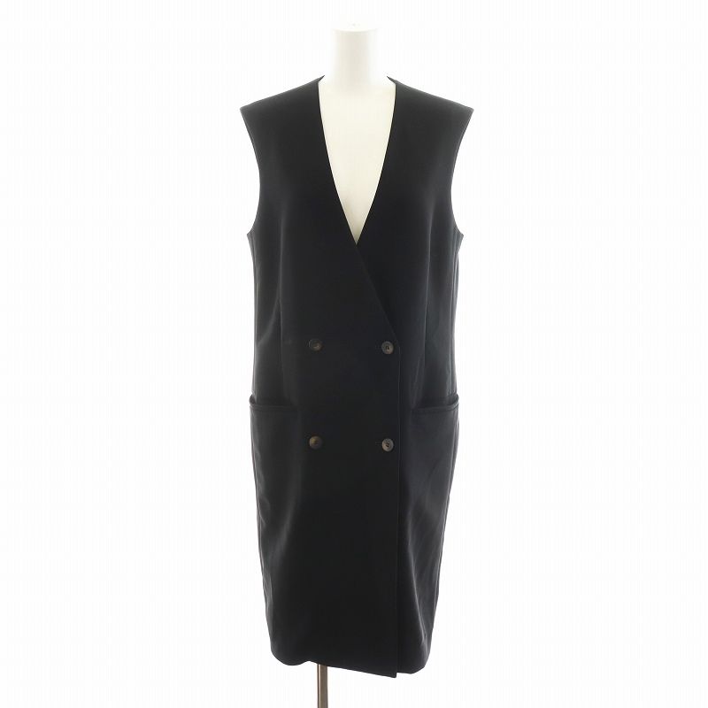 セオリー Theory Admiral Crepe Seam ジレ ロング丈 2 黒