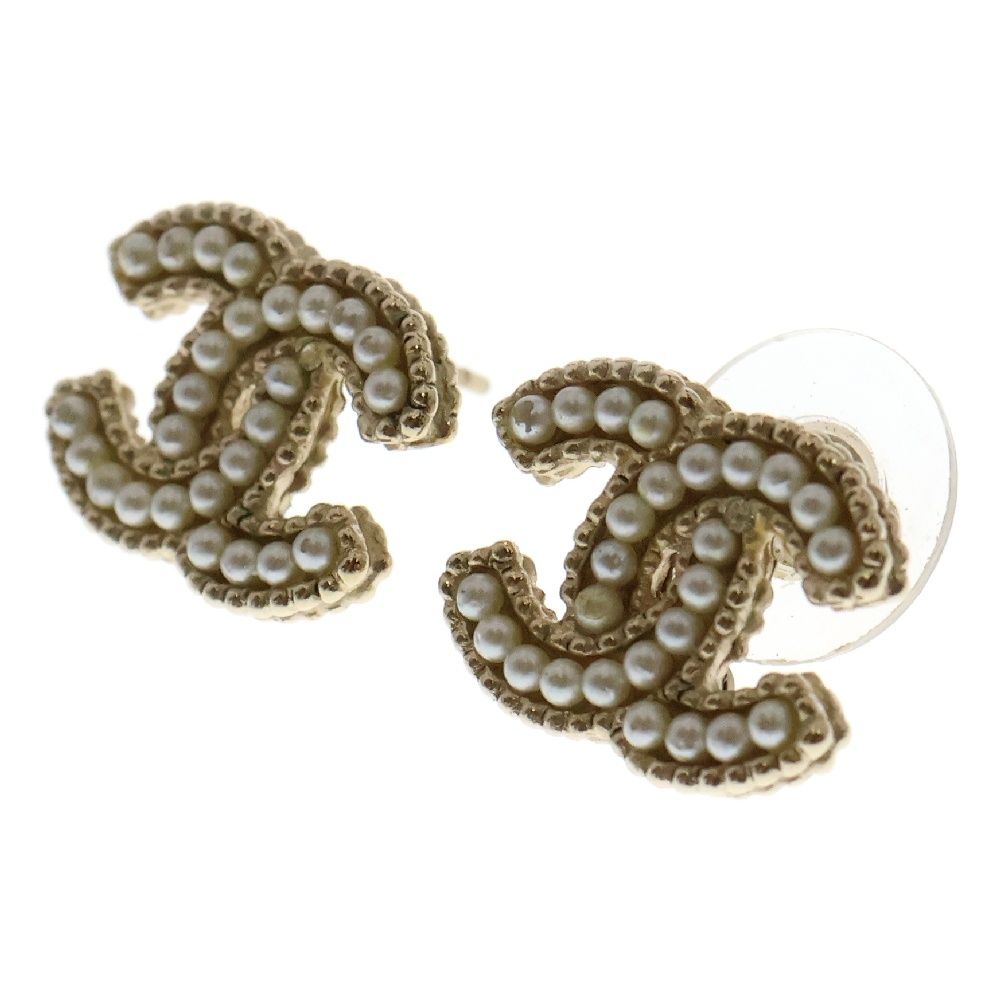 CHANEL シャネル ココマーク パールピアス GP