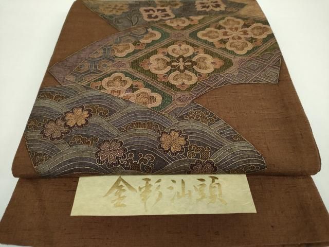 平和屋着物○西陣 中国三大刺繍 スワトウ刺繍 汕頭刺繍 総刺繍 太鼓柄