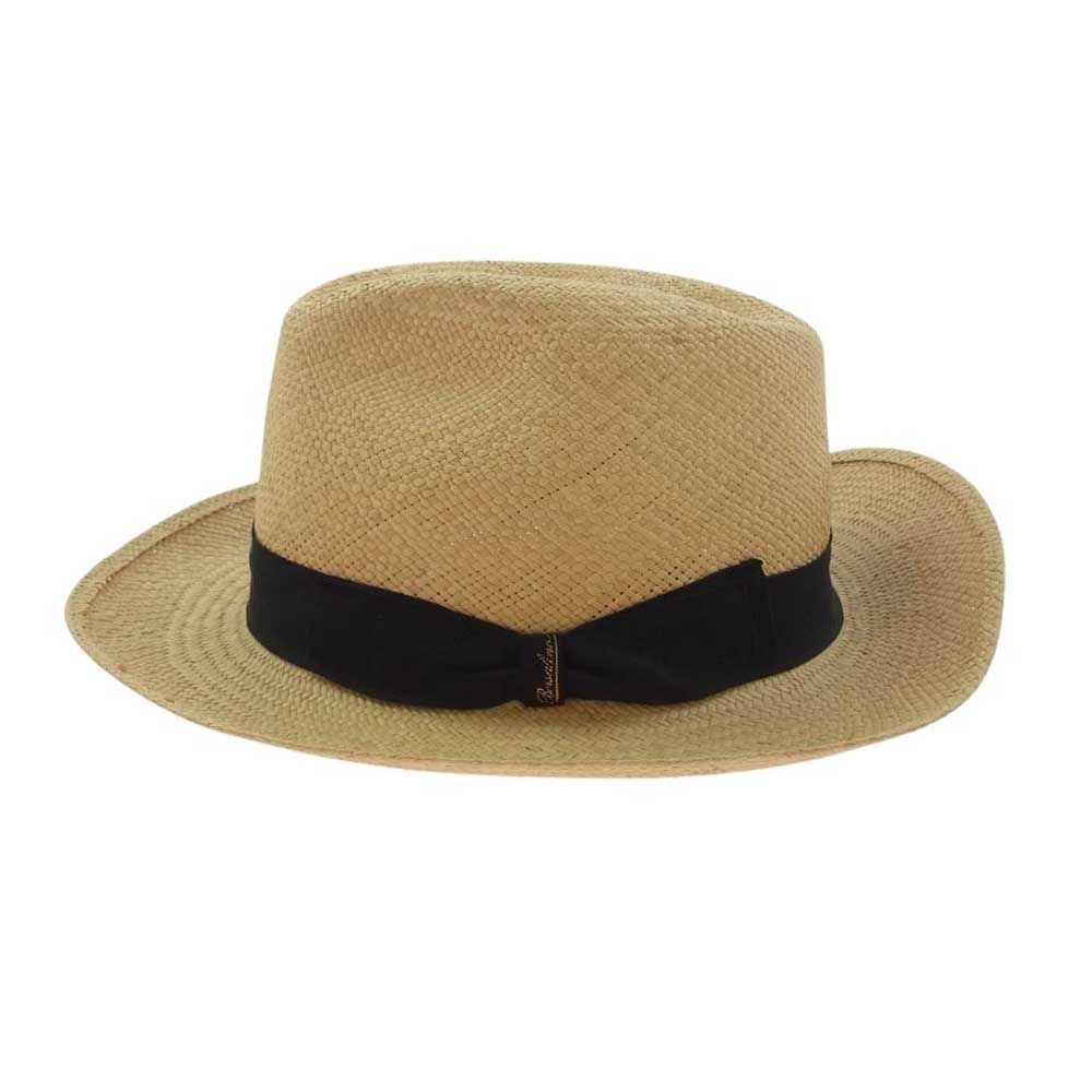 Borsalino ボルサリーノ イタリア製 麦わら帽子 ストロー パナマハット ベージュ系 62【中古】