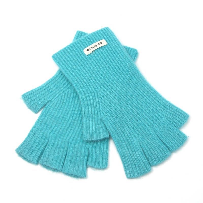 cash-barba キャッシュアンドバルバ オープンフィンガー グローブ Cash Baby Open Finger Glove カシミヤ ブルー 28011096