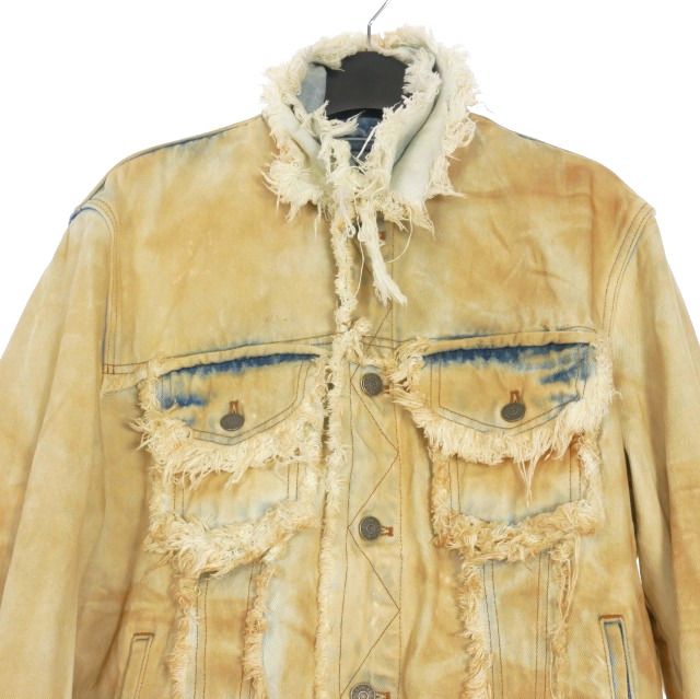 エゴンラボ EGONLAB 25SS RAW EDGES DENIM JACKET / YEL DIRTY デニム 