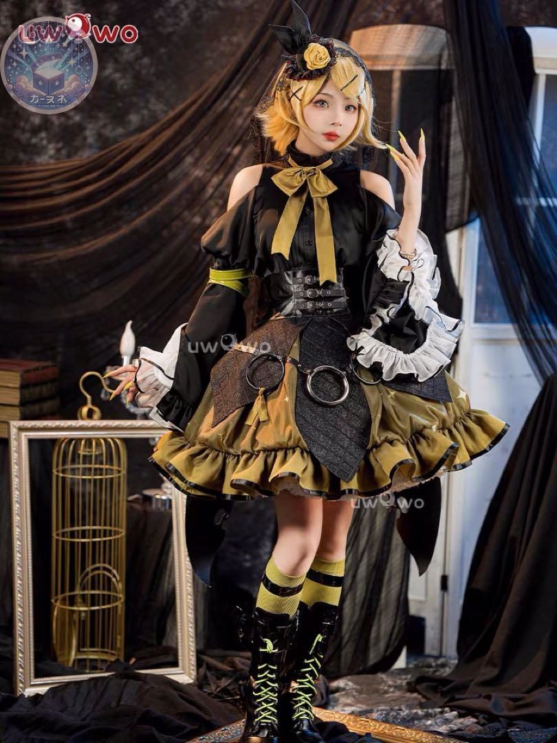 UWOWO 鏡音レン ラスカル コスプレ衣装 ウィッグ 靴追加 コスチューム ハロウィン仮装 イベント衣装 コスプレセット 高品質コスプレ 再現度高め
