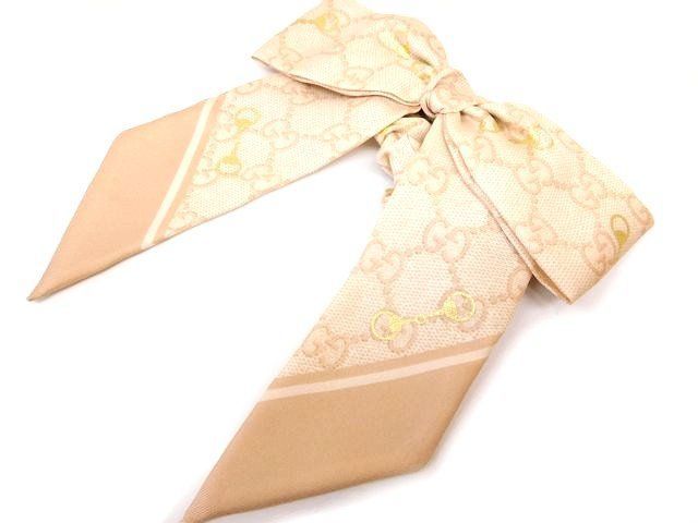 本日朝10時取り下げGUCCI 新品未使用　シュシュ２個セット　ピンク　GG柄 GG シルク シュシュ セットベージュ＆エボニー | GUCCI公式
