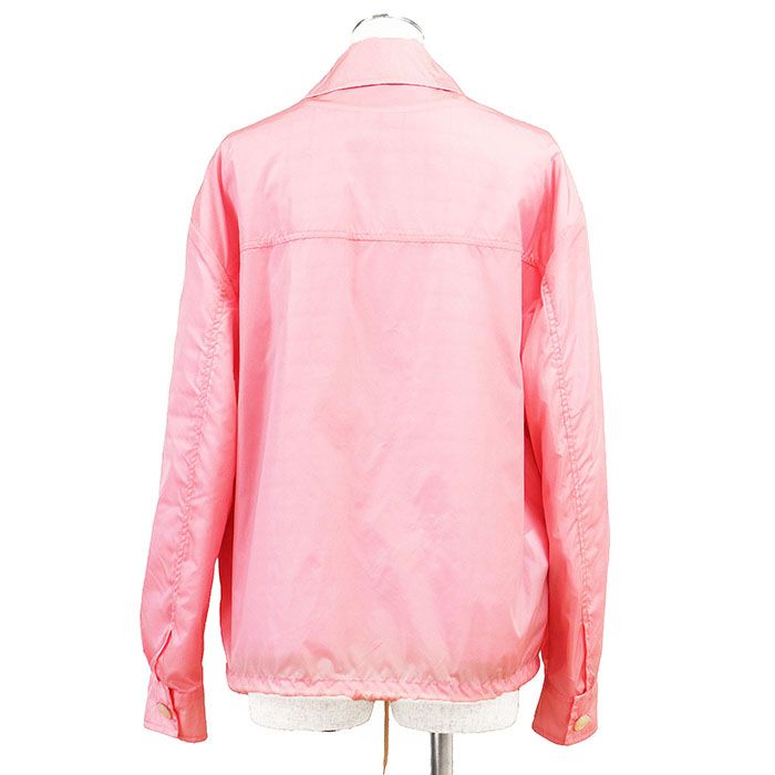 GUCCI グッチ ナイロンジャケット 中綿 2020年製 GG ロゴ インターロッキング ボタン キャット 猫 刺繍 エンブロイダリー パテッド キルティングライナー取り外し可 ジップアップ ブルゾン レディース 38 ピンク 桃色 イタリア製 GULLKHAN_COM