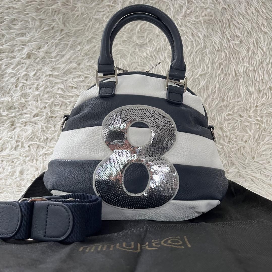 美品 MUTA ムータ 2way ショルダーバッグ ボーダー 8バッグ 