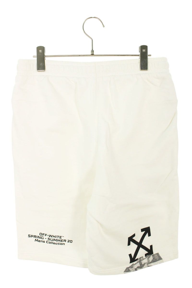 未使用品　ベージュクリーム色プリント　OFF ハーフパンツ オフホワイト 未使用品 ベージュクリーム色プリント OFF ハーフパンツ オフ