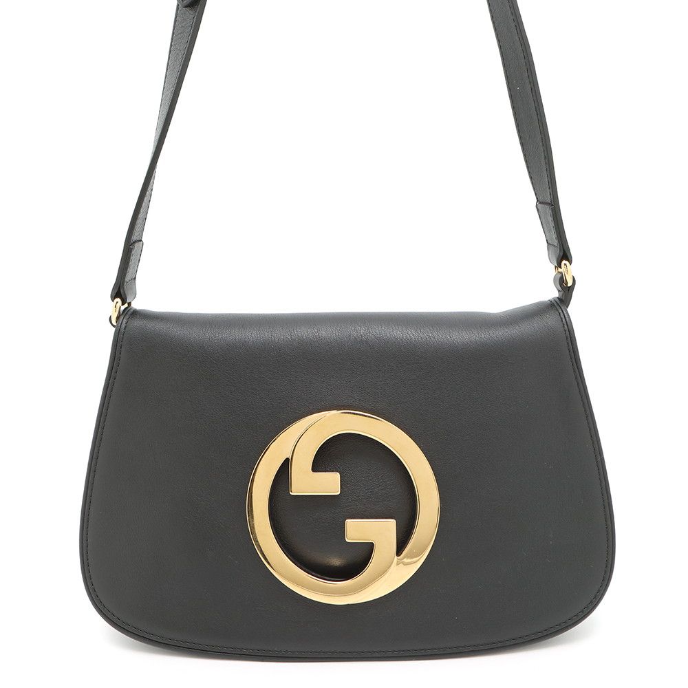 グッチ ショルダーバッグ ブロンディ GG インターロッキングG レザー 699268 GUCCI 2wayチェーンショルダー 黒
