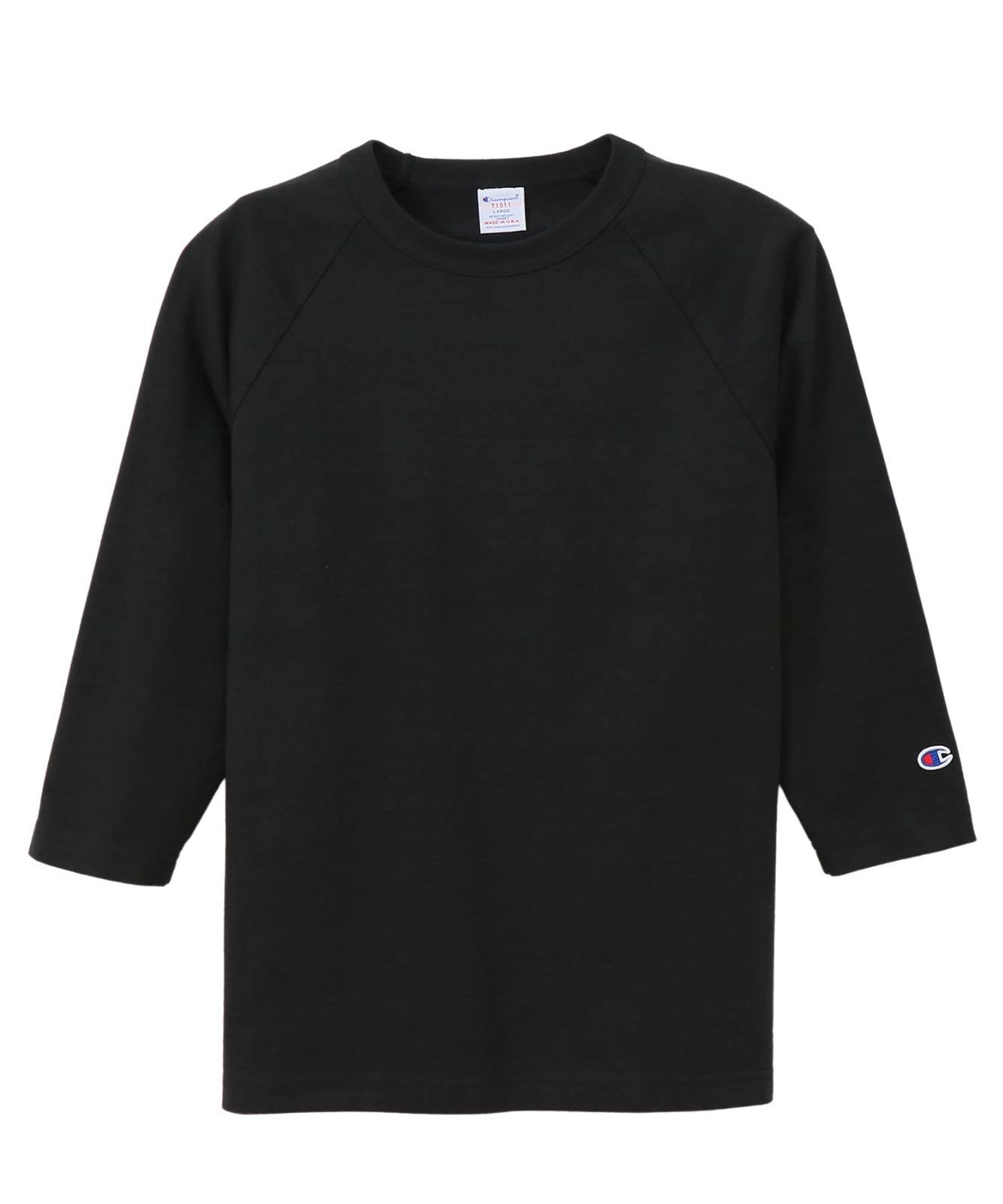 メンズ C5-P404 USA in Made ラグラン3/4スリーブTシャツ ティーテンイレブン 丸胴仕様 ドライタッチ T1011 クルーネック ヘビーウェイト ラグランスリーブ 七分袖Tシャツ [チャンピオン]