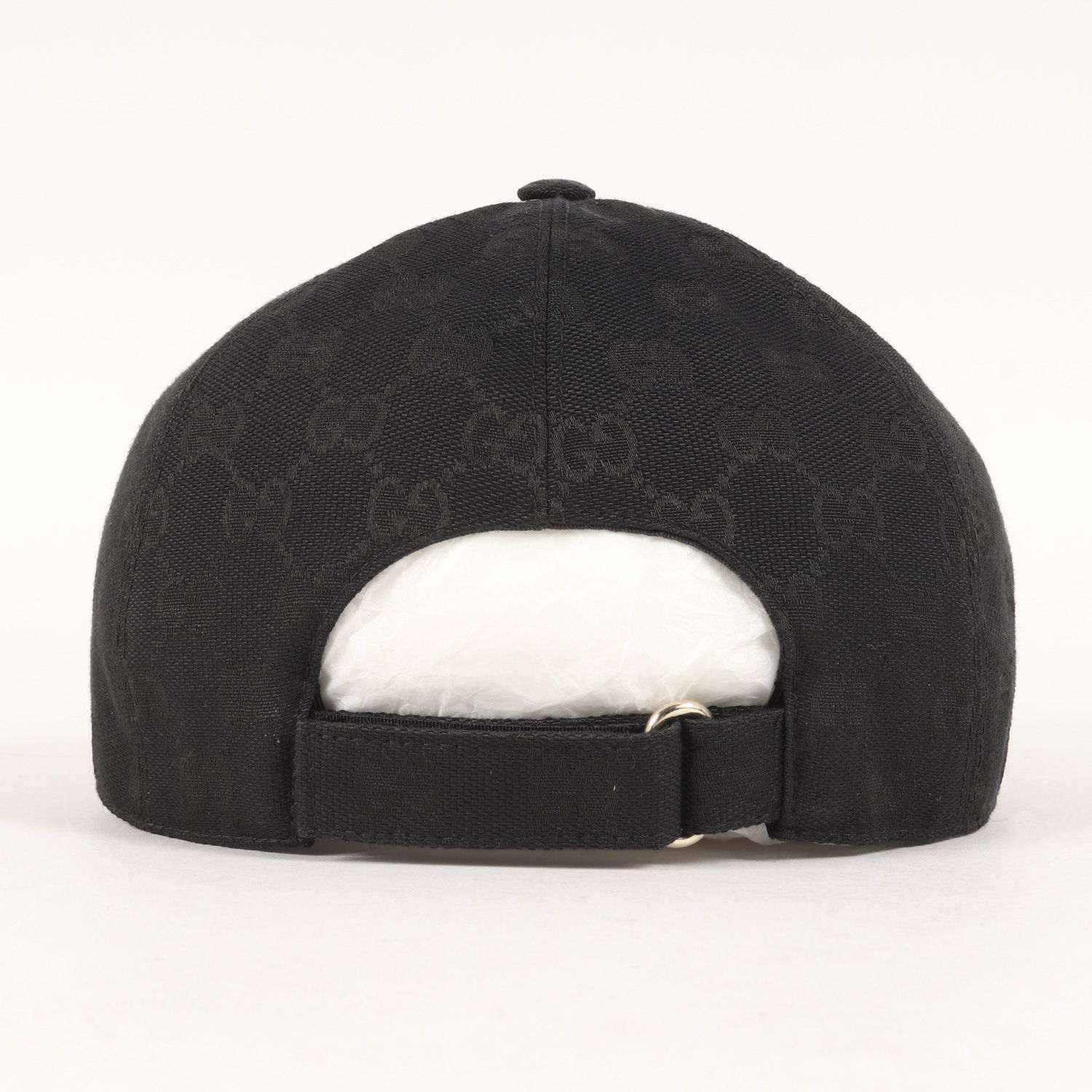 美品 GUCCI グッチ キャップ サイズ:L(59cm) レザーワッペン GG キャンバス ベースボール キャップ ‎576253 4HG53  現行モデル ブラック 黒 イタリア製 ブランド 帽子