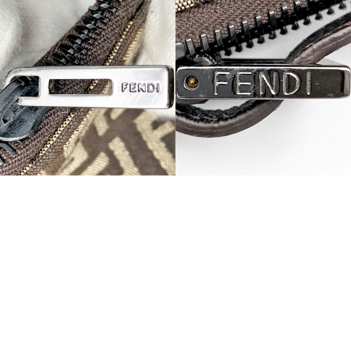 美品 FENDI フェンディ ズッキーノ ポーチ ハンドバッグ ミニバッグ 