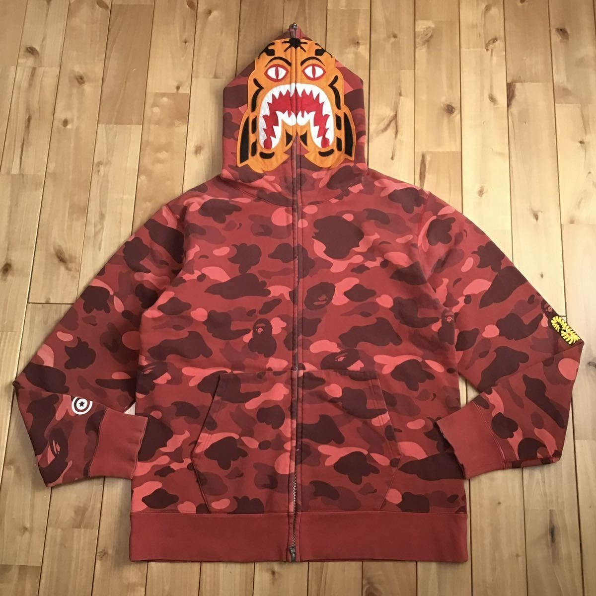 ☆2XL☆ Red camo タイガー パーカー Tiger full zip hoodie a bathing ...