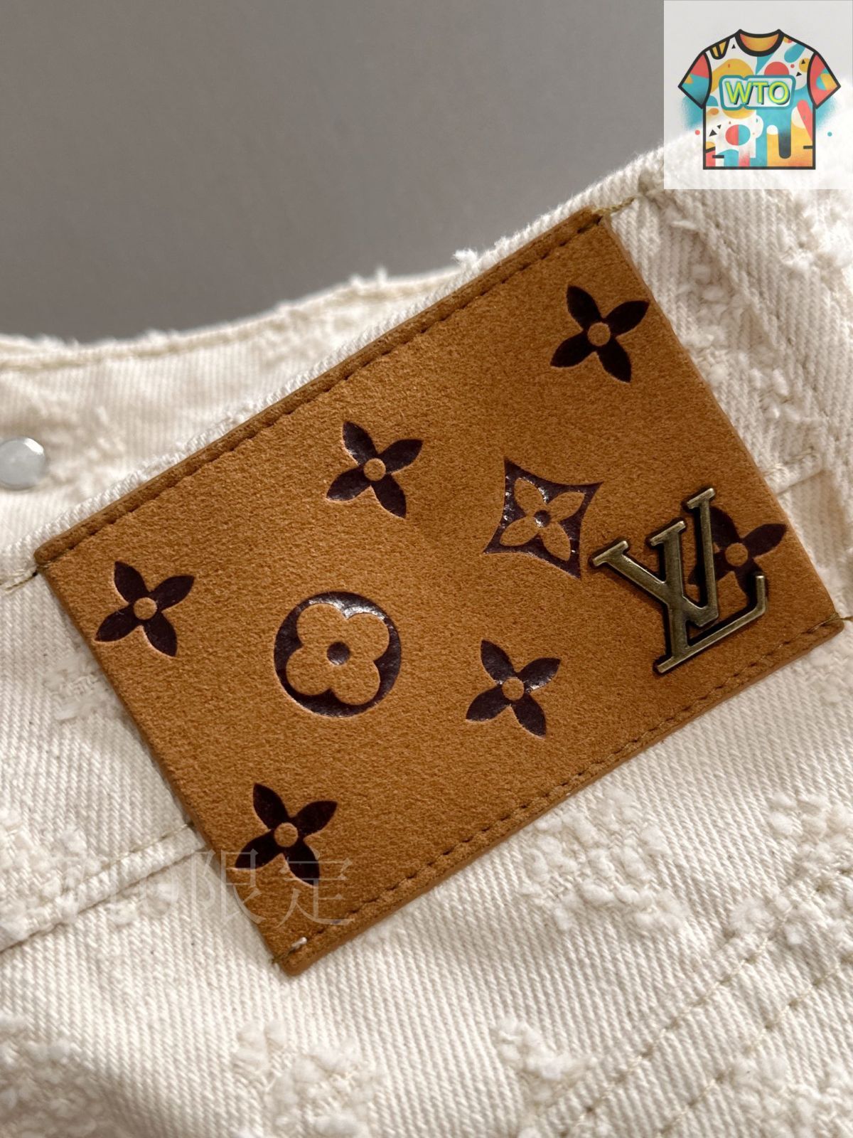 今日特価】LV 2025SS モノグラム満印テープドデニムショート-2
