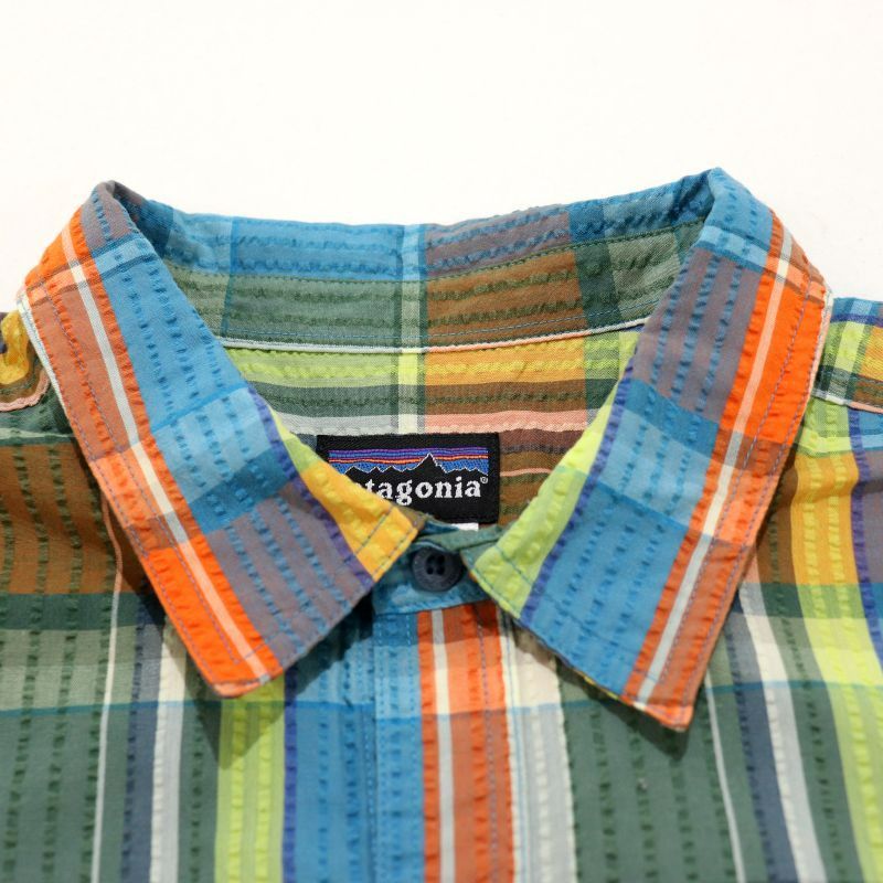 00s patagonia チェック柄 パッカーウェアシャツ シアサッカー