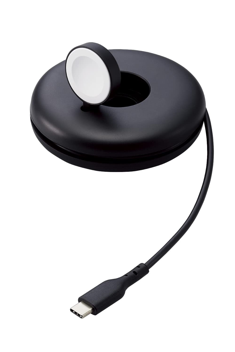 エレコム(ELECOM) Apple Watch アップルウォッチ 充電スタンド 高速充電対応 Type-C 巻き取り可 【Made for Apple Watch 正規認証品】 Series Ultra 8 7 6 SE 5 4 3 2 1 / [ブラック]